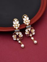 Kundan Polki Colored Stones Pearls Choker Necklace Set