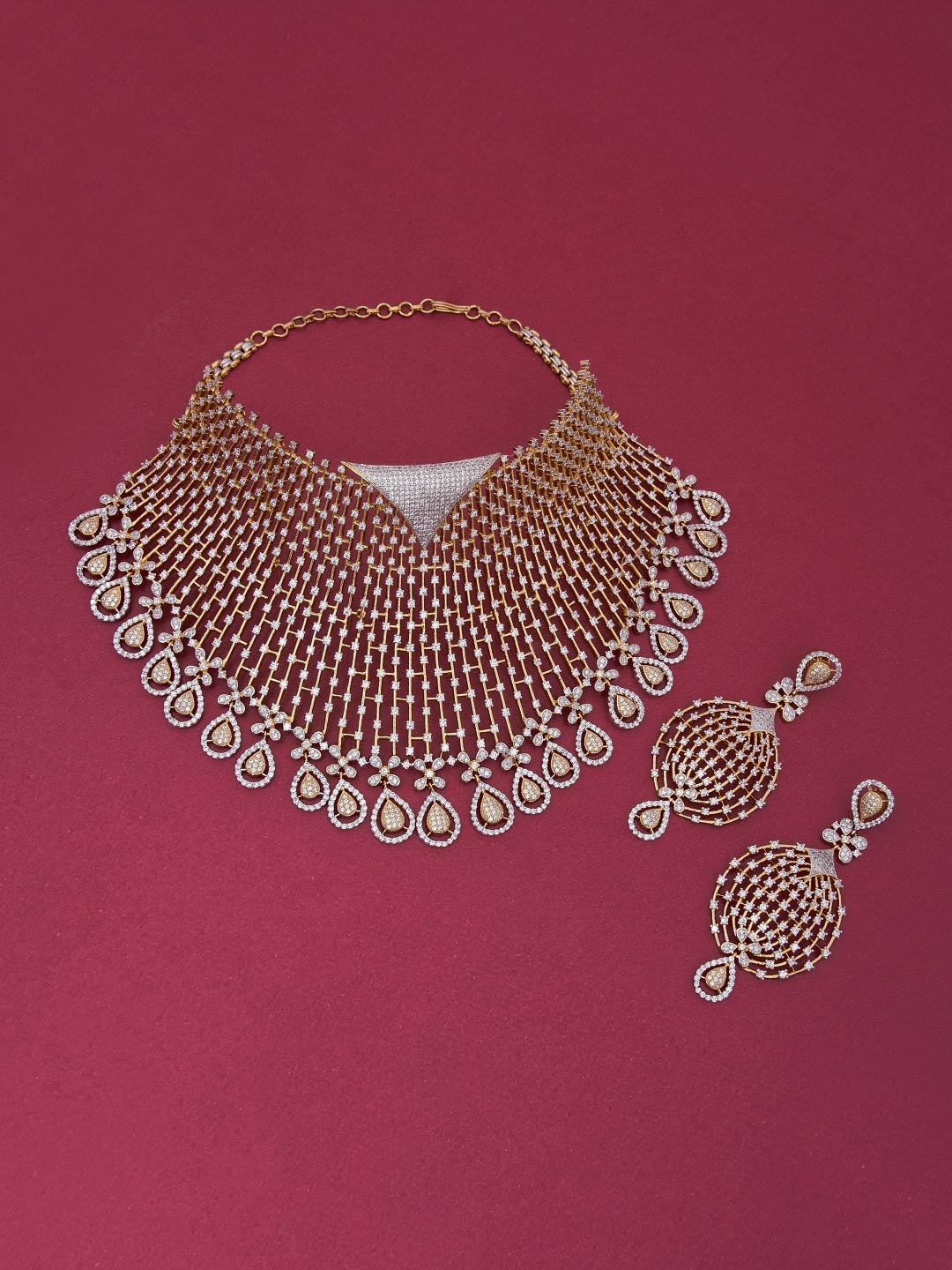 Light Weighted Designer Bridal Necklace Set