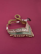 Designer Green Polki Choker Necklace Set