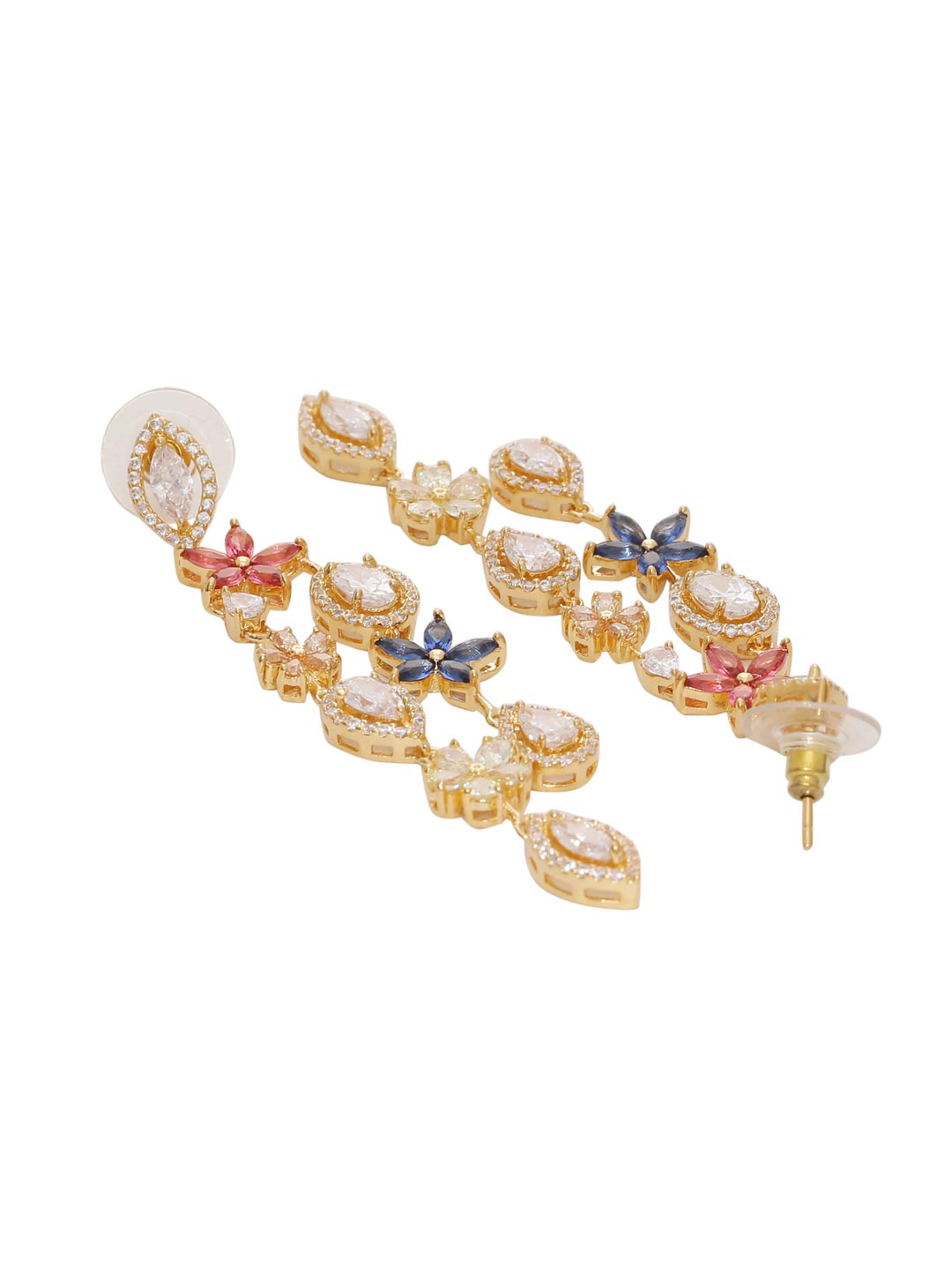 Floral Multi Colored Stones Designer Necklace Set