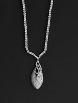 Two Toned American Diamonds Modern necklace Set