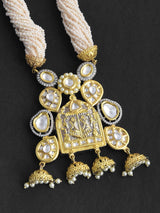 Antique Finish Pearl and Kundan Necklace Set