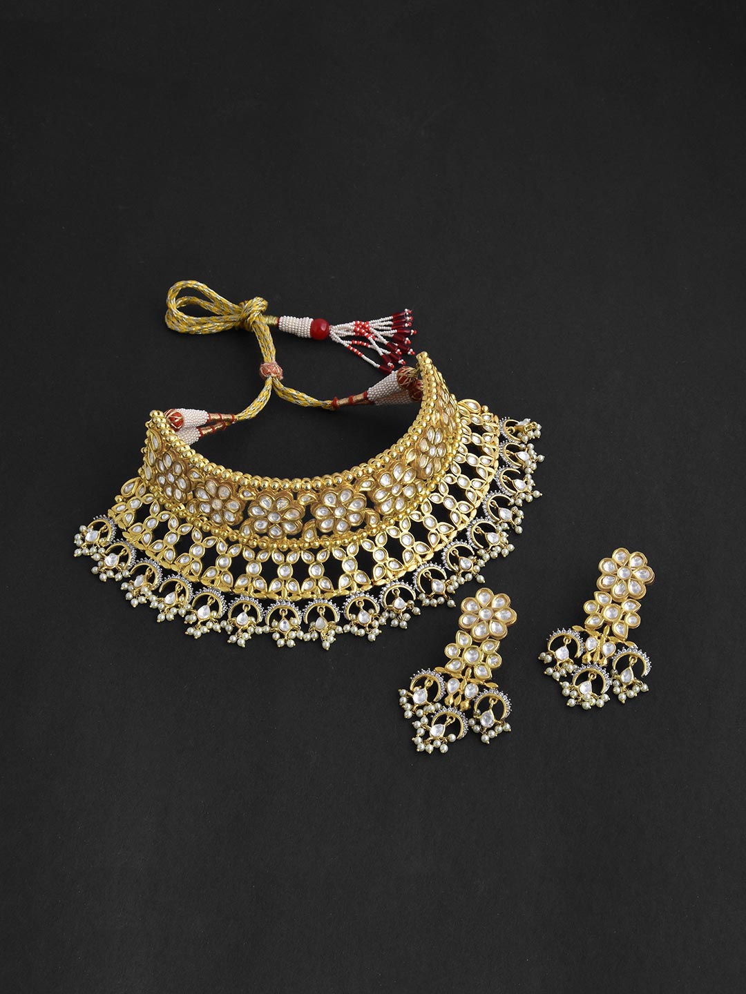 Floral Inspired Traditional Kundan Necklace set