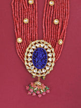 Rose Motif Jhumki Kundan Necklace Set