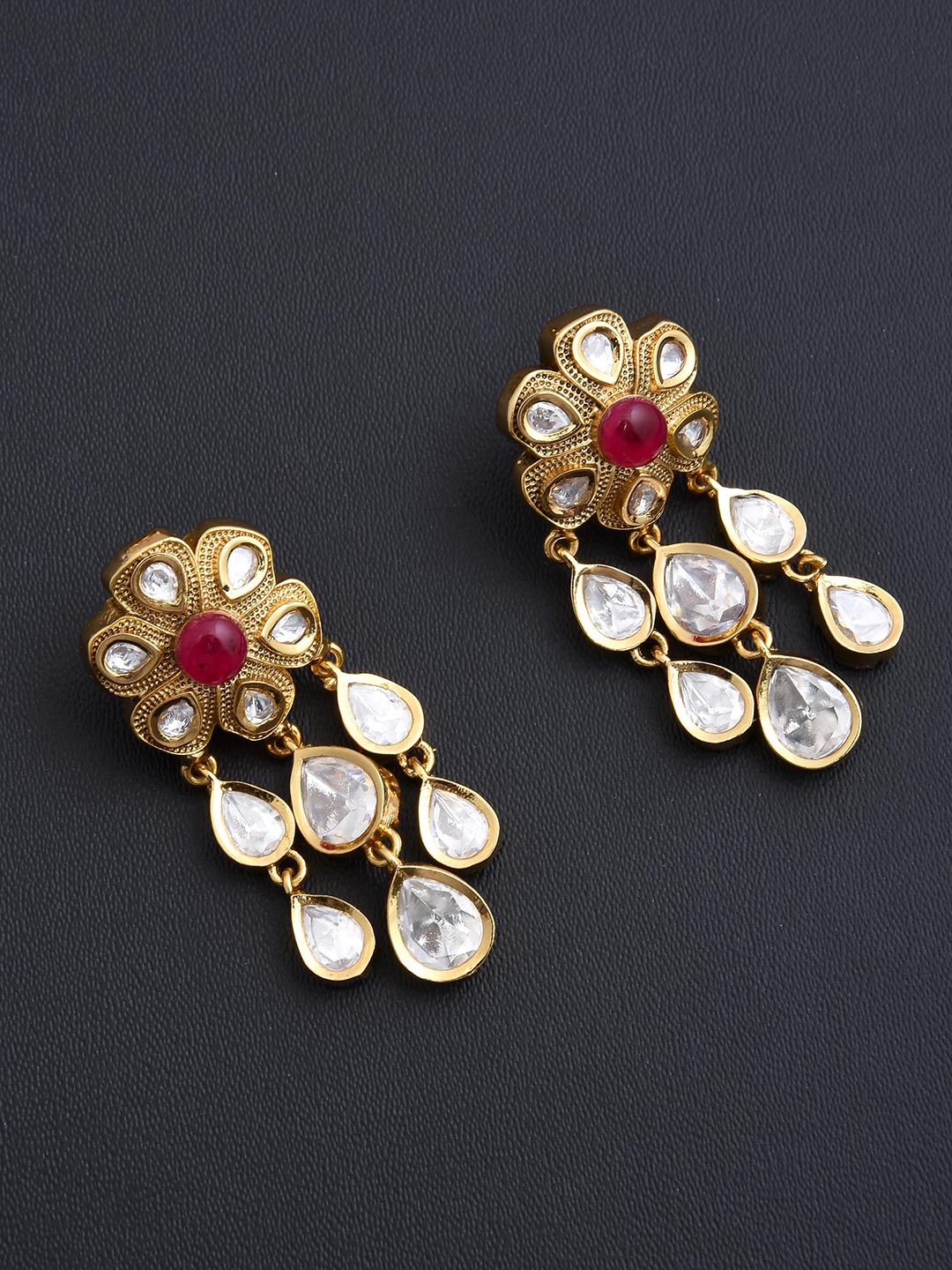 Floral Kundan Meena Designer Necklace Set