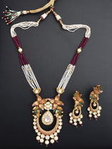Floral Enamelled Designer Necklace Set