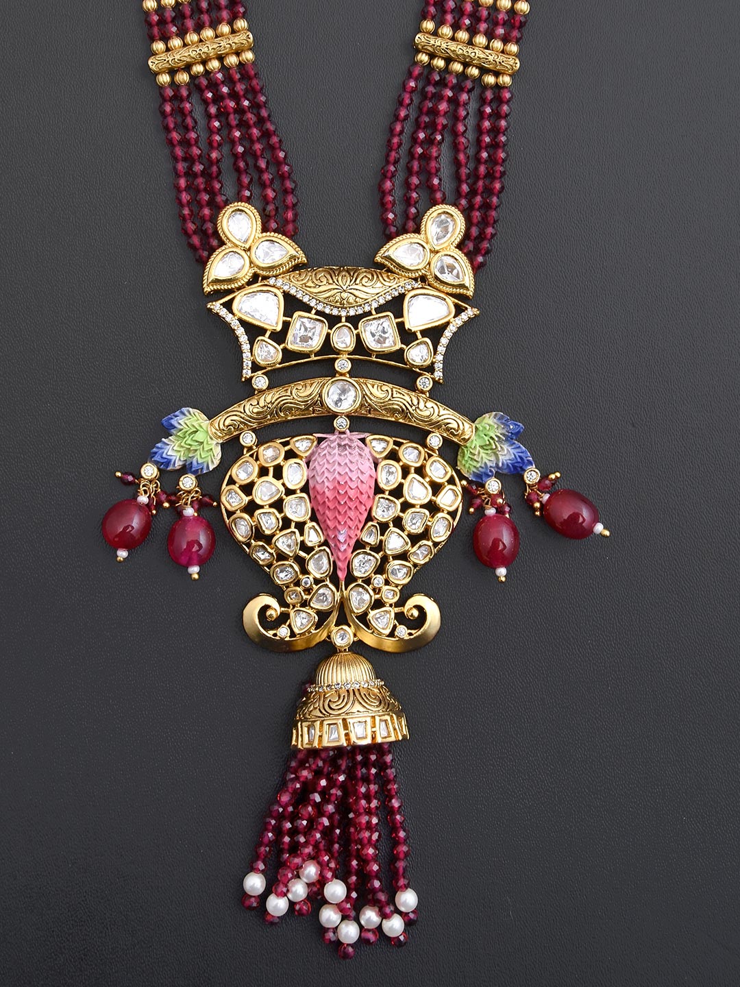 Floral Enamelled Designer Necklace Set