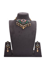Peacock Enamelled Choker Necklace Set