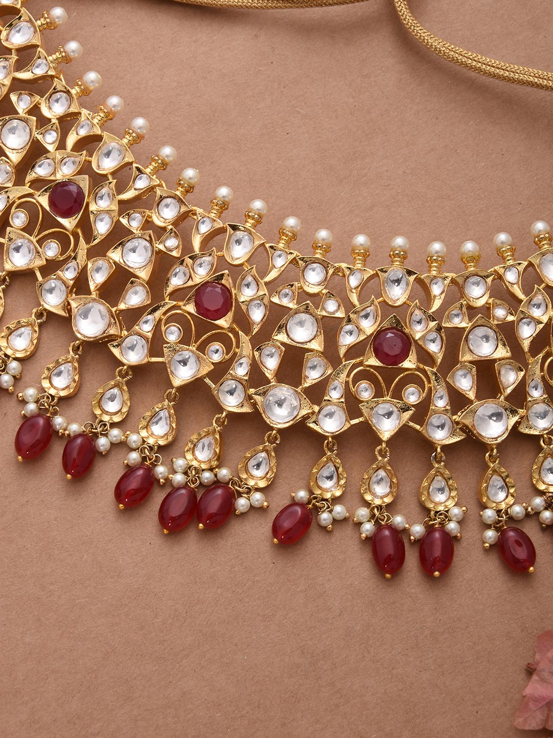 Traditional Kundan Meena Choker Necklace Set