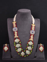 Floral Enamelled Designer Necklace Set