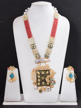 Floral Enamelled Designer Necklace Set
