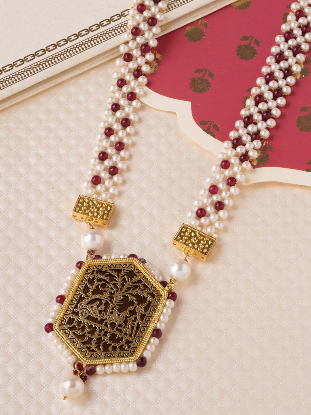 Traditional Colored Stone Choker Necklace Set