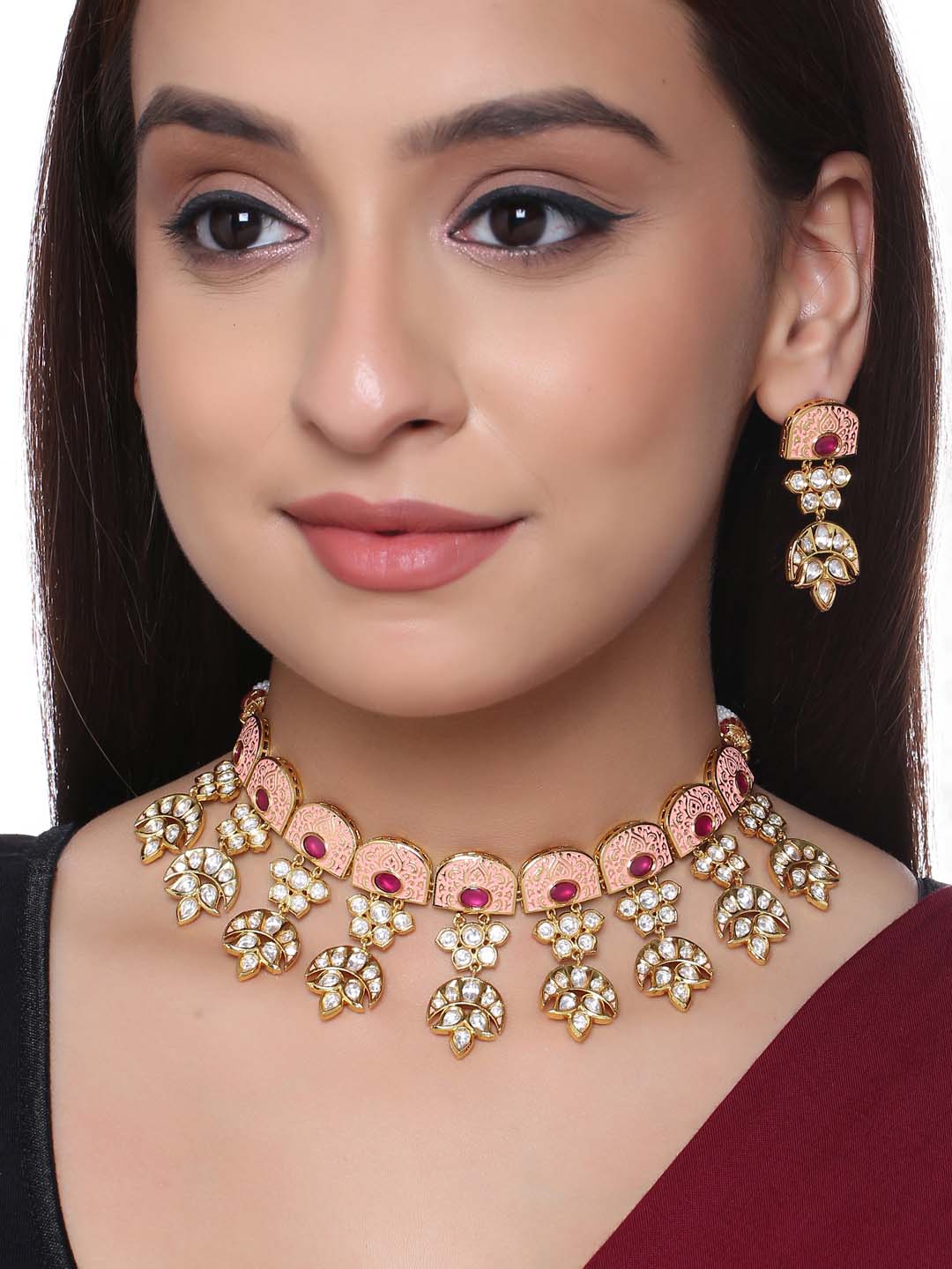 Traditional Enamelled Choker Necklace Set