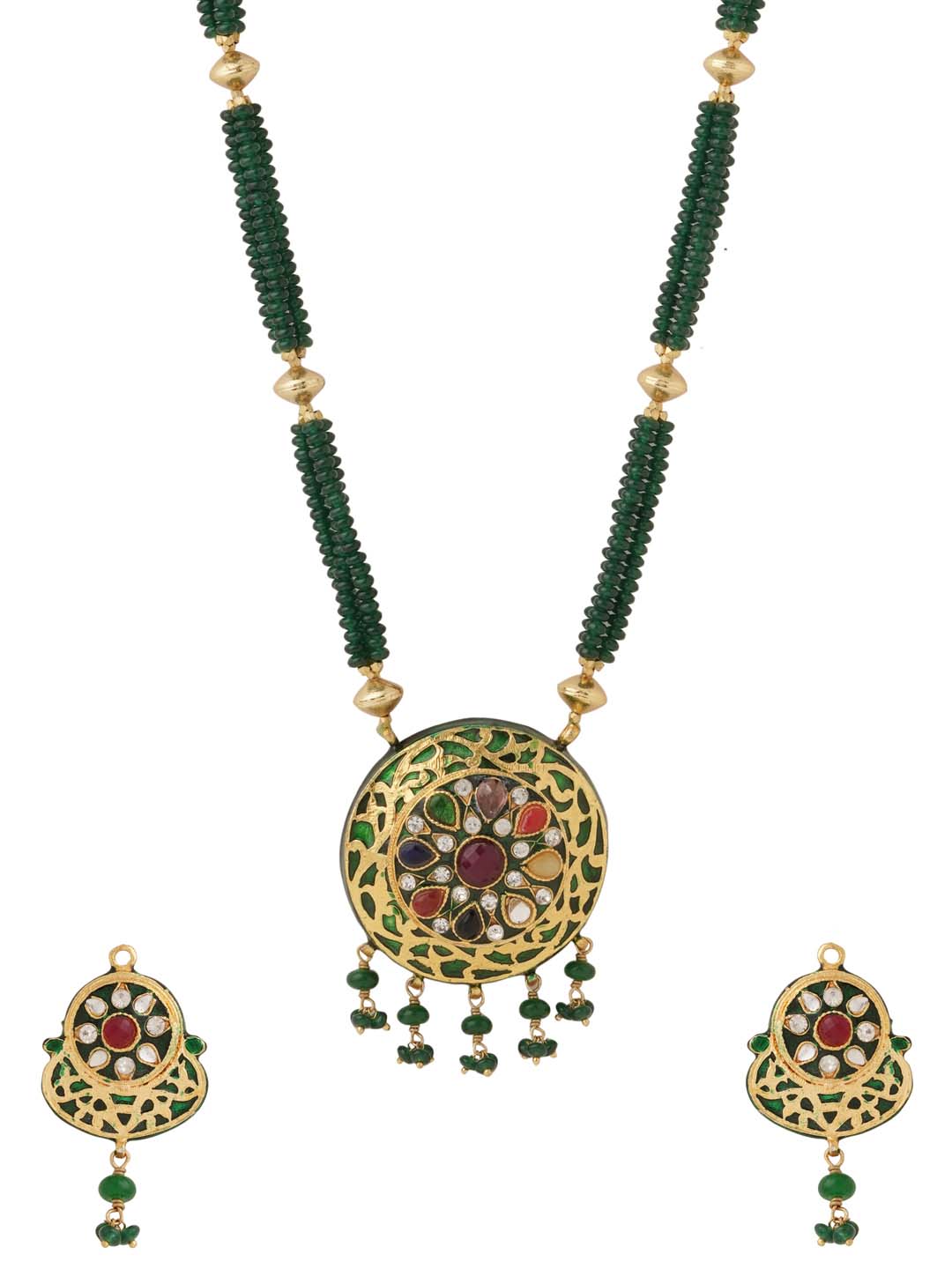 Traditional Enamelled Beaded Necklace Set