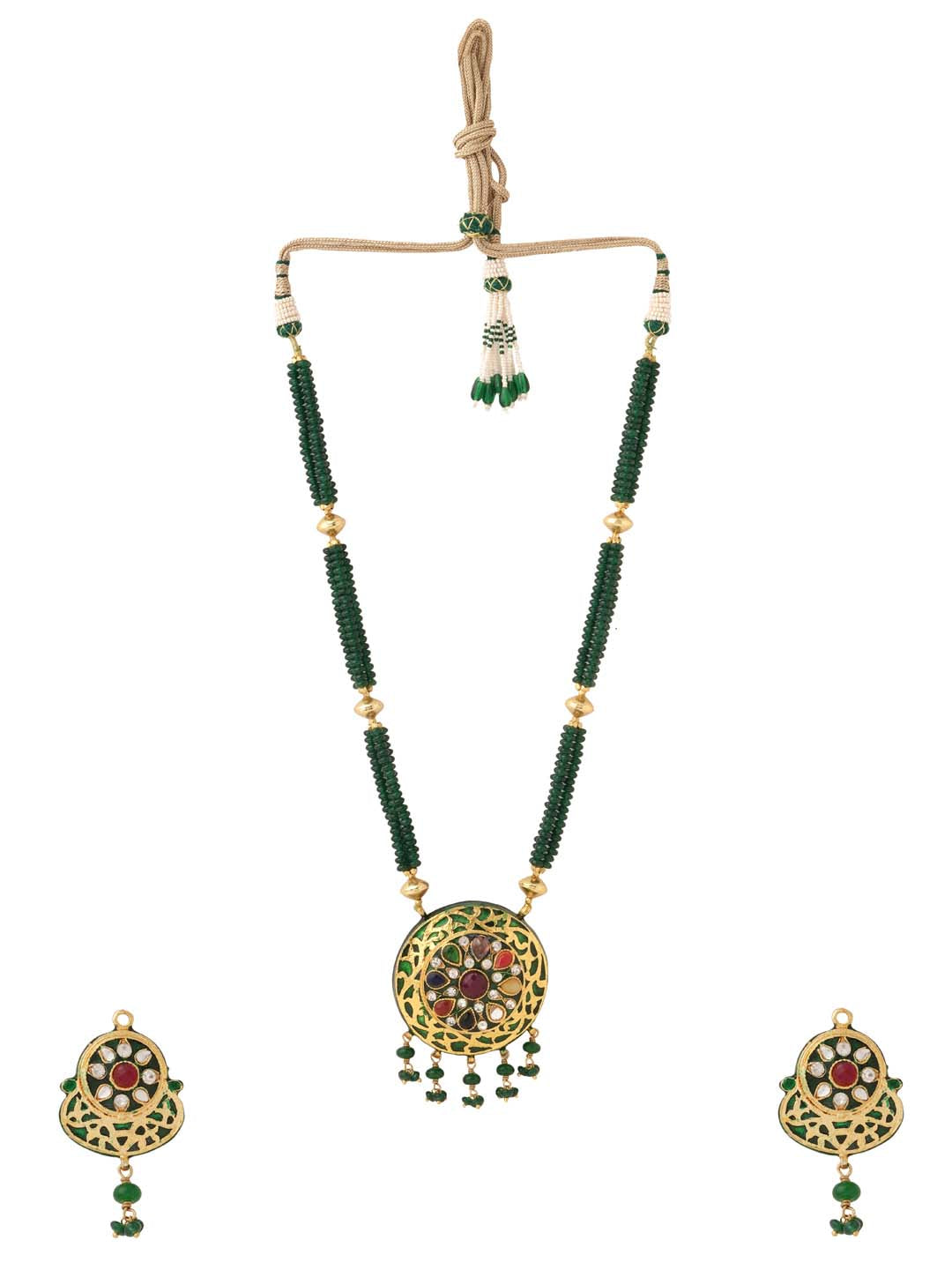 Traditional Enamelled Beaded Necklace Set