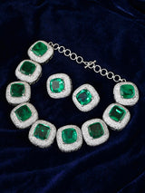 Contemporary Colored Stone Choker Necklace Set