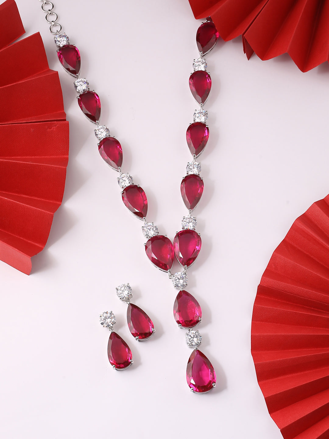 Contemporary Colored Stone Designer Necklace Set