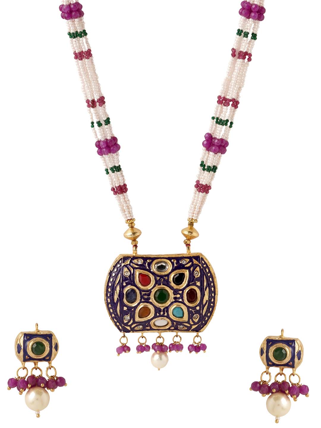 Traditional Enamelled Beaded Necklace Set