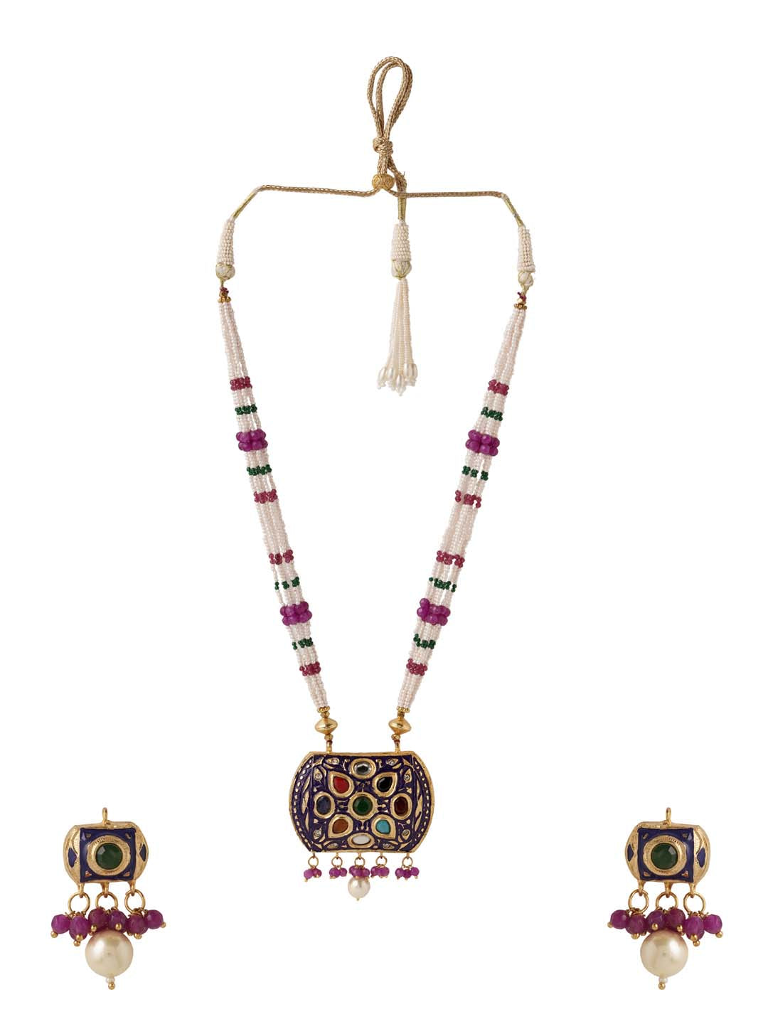 Traditional Enamelled Beaded Necklace Set