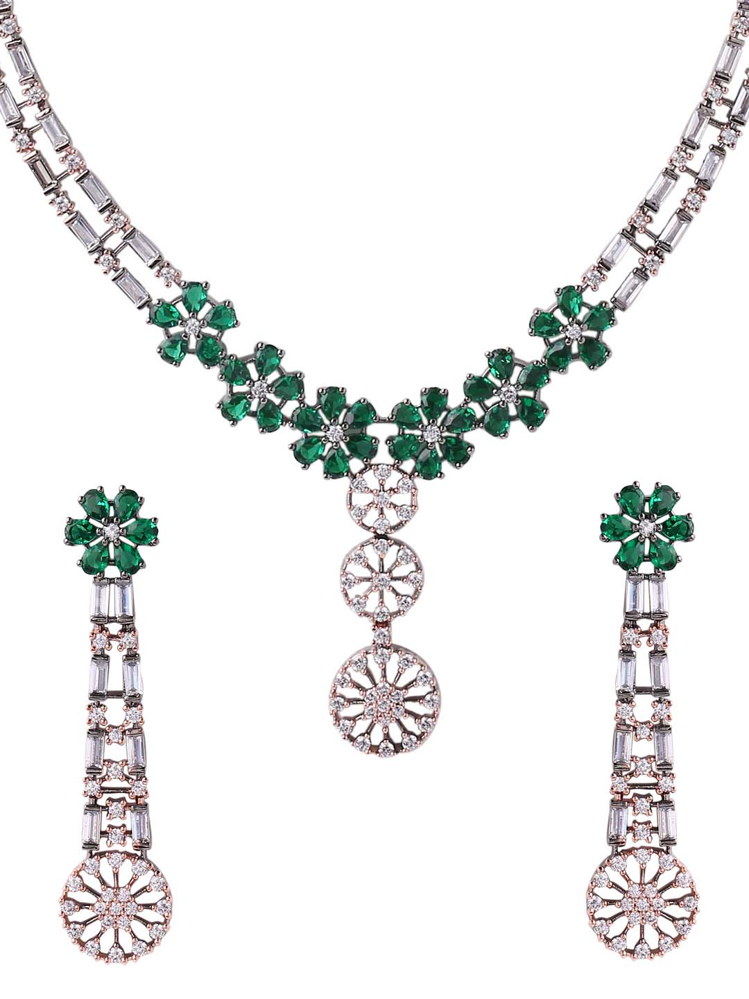 Floral Black Beauty Designer Necklace Set