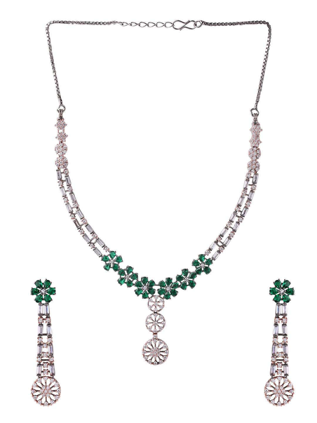 Floral Black Beauty Designer Necklace Set