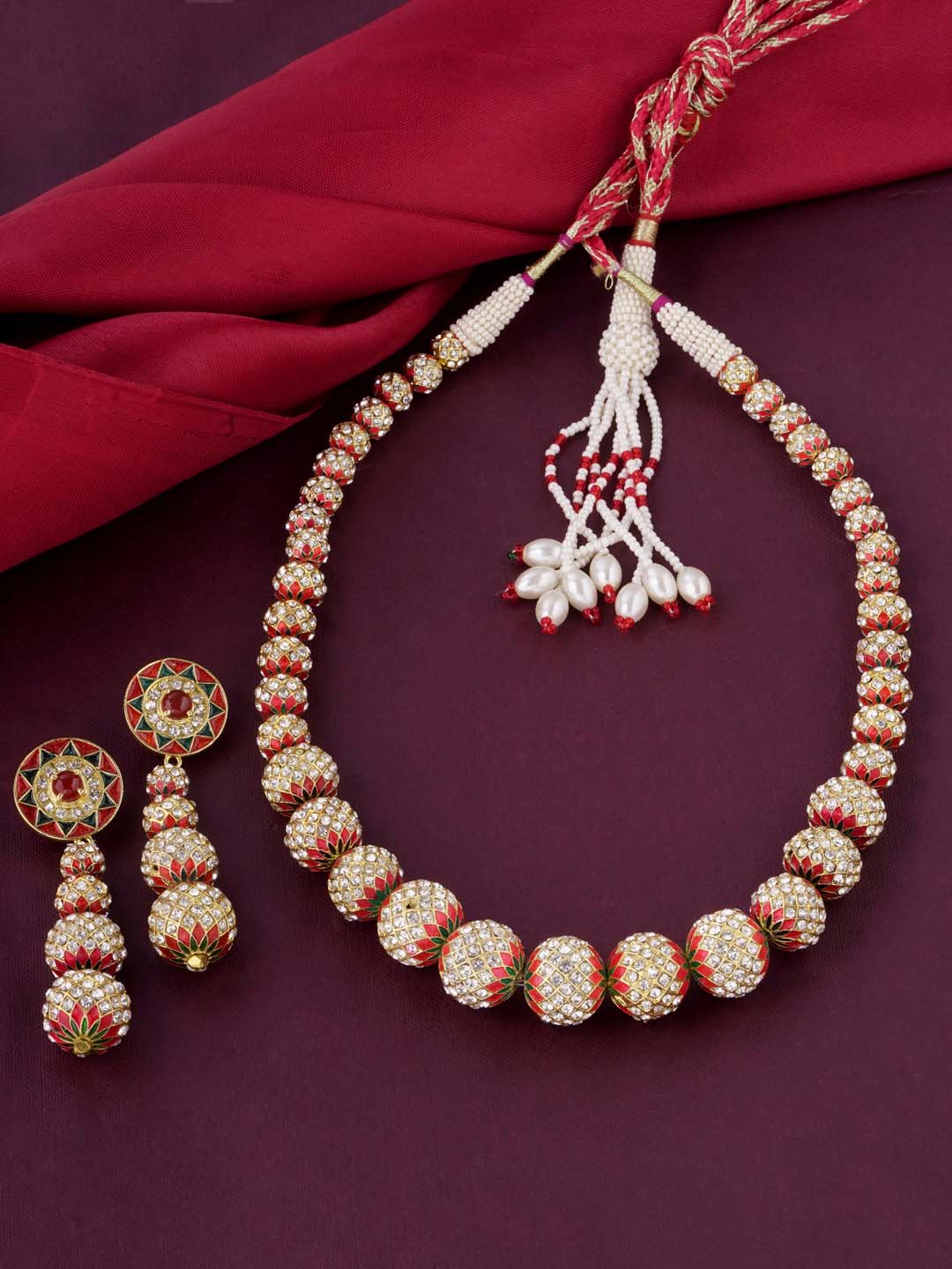 Traditional Enamelled Beaded NecklaceSet