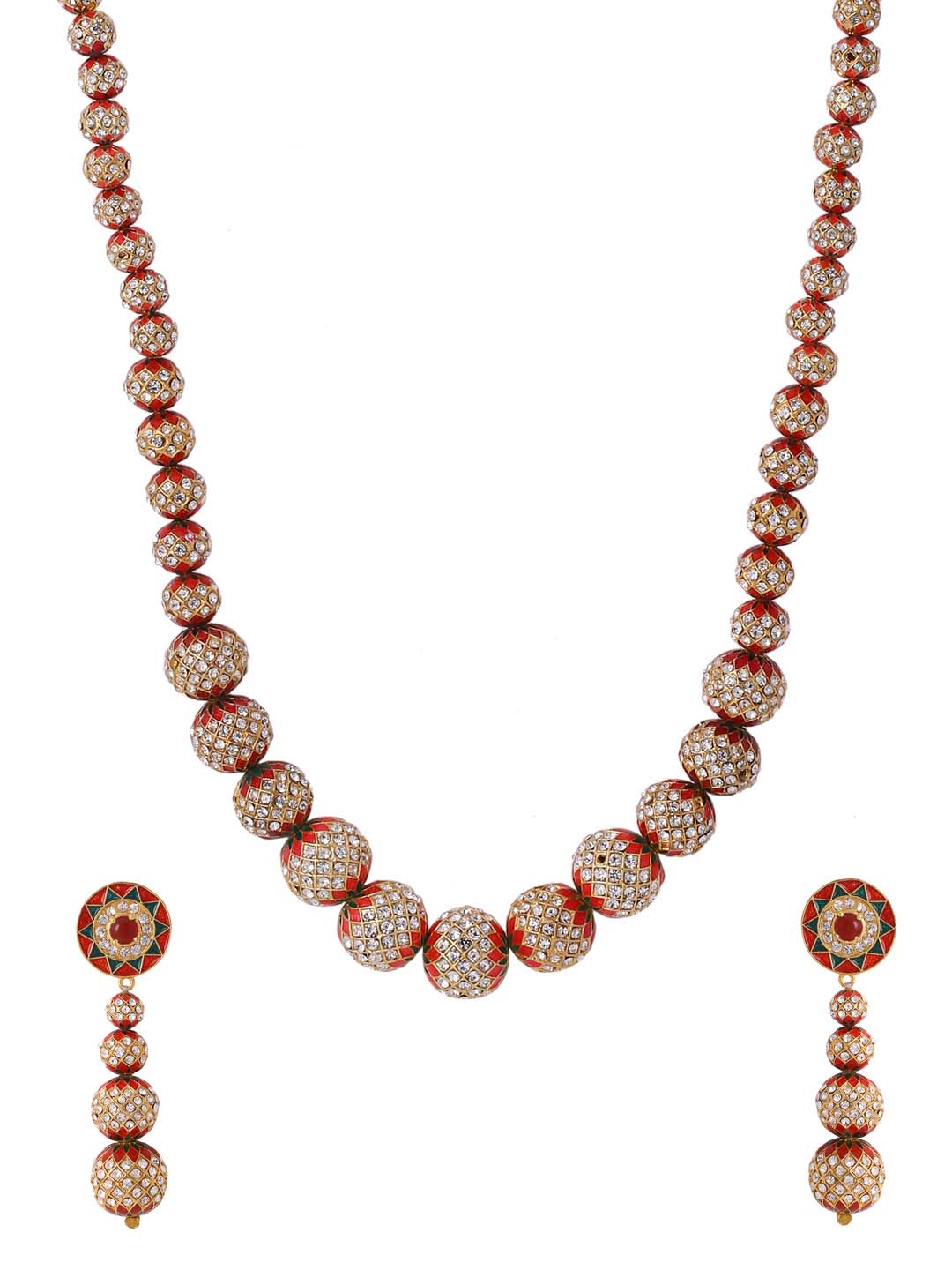 Traditional Enamelled Beaded NecklaceSet