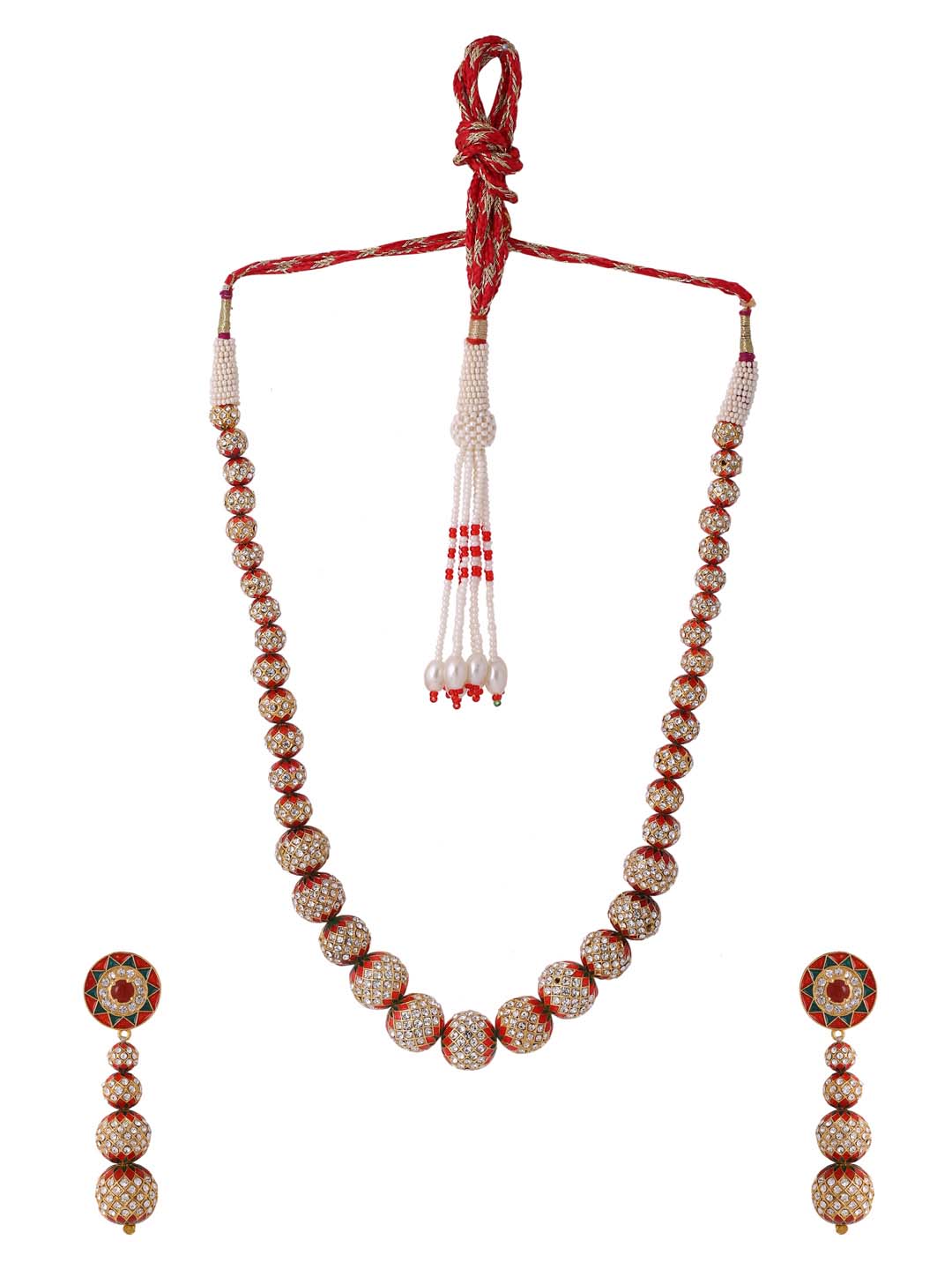 Traditional Enamelled Beaded NecklaceSet