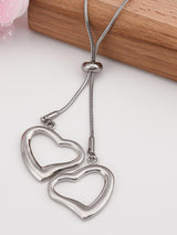 Heart Charms Length Adjustable Necklace