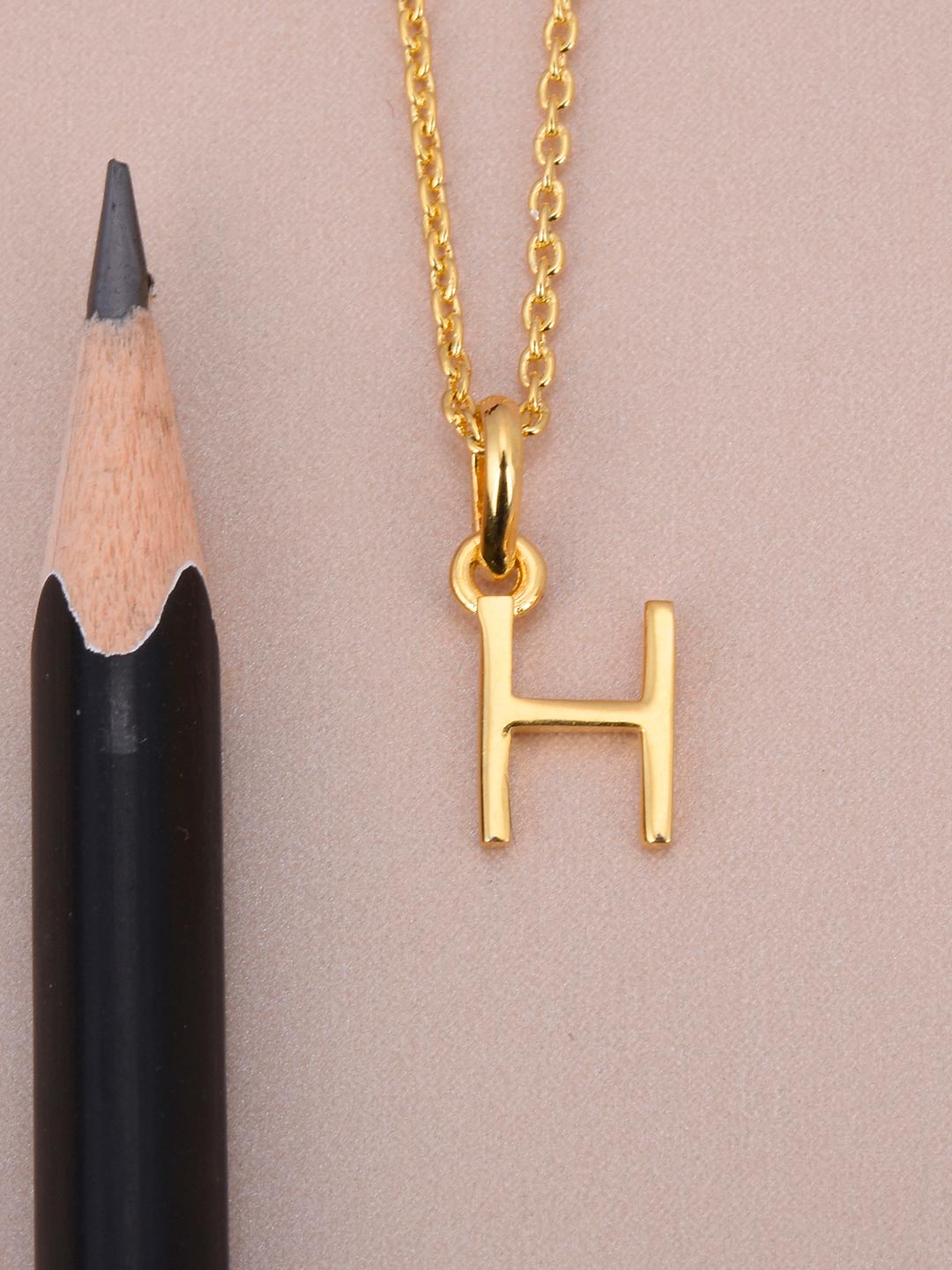 18 K Gold Plated H Pendant