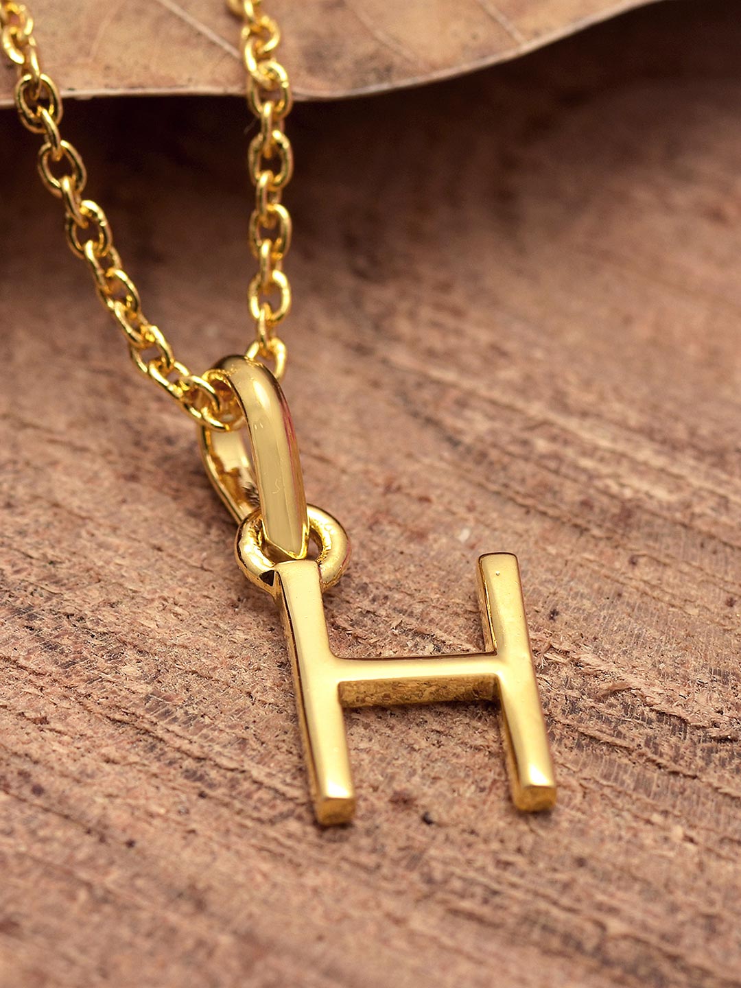 18 K Gold Plated H Pendant