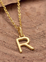 18 K Gold Plated R Pendant