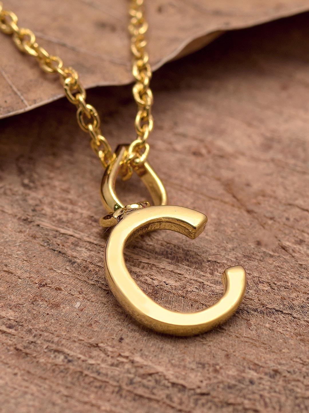 18 K Gold Plated C Pendant