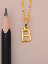 18 K Gold Plated B Pendant