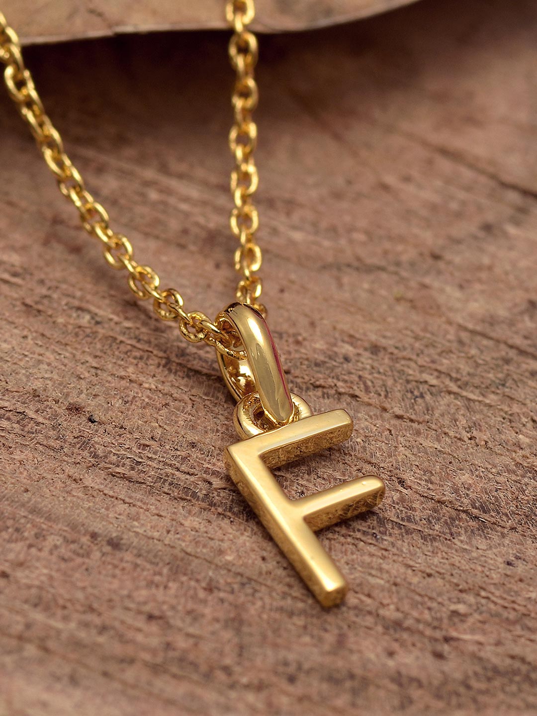 18 K Gold Plated F Pendant