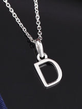 Rhodium Plated D Pendant
