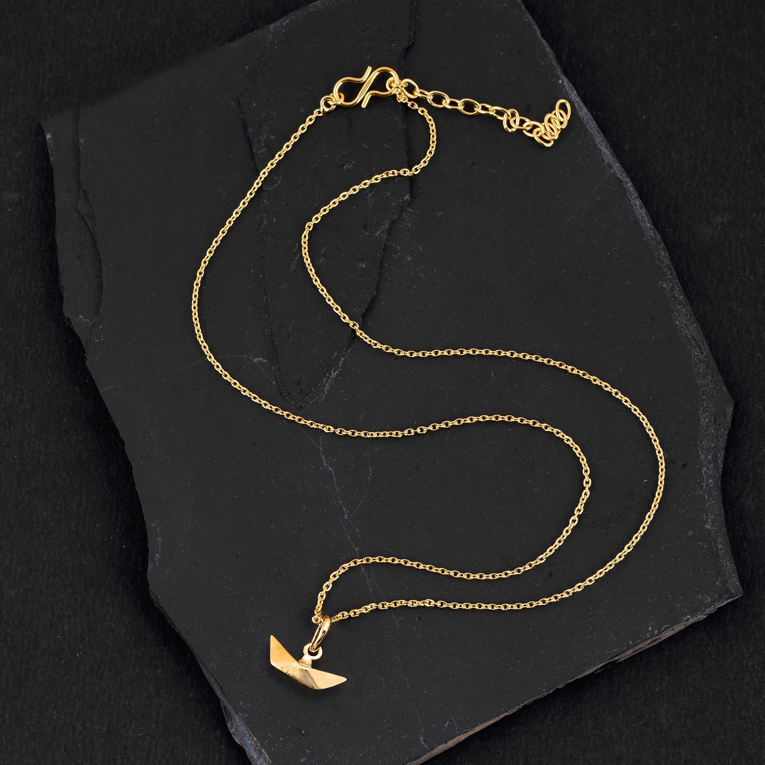 18 K Gold Plated Boat Pendant