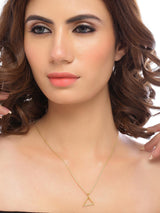 18 K Gold Plated Traingle Pendant