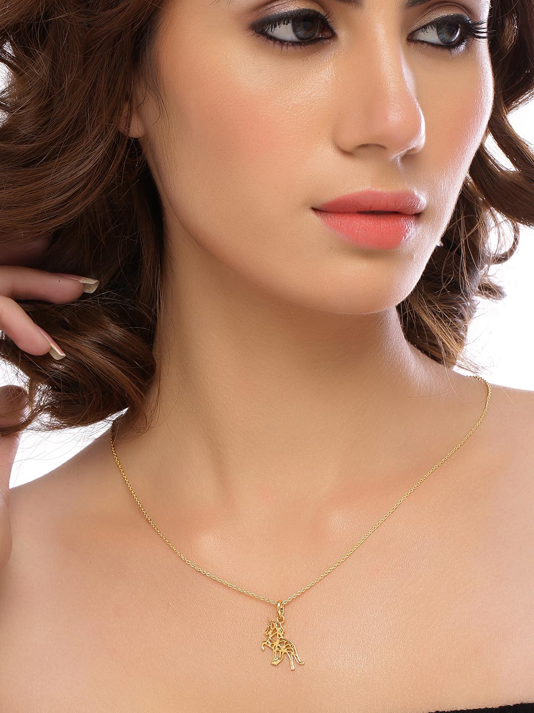 18K Gold Plated Horse Origami Pendant