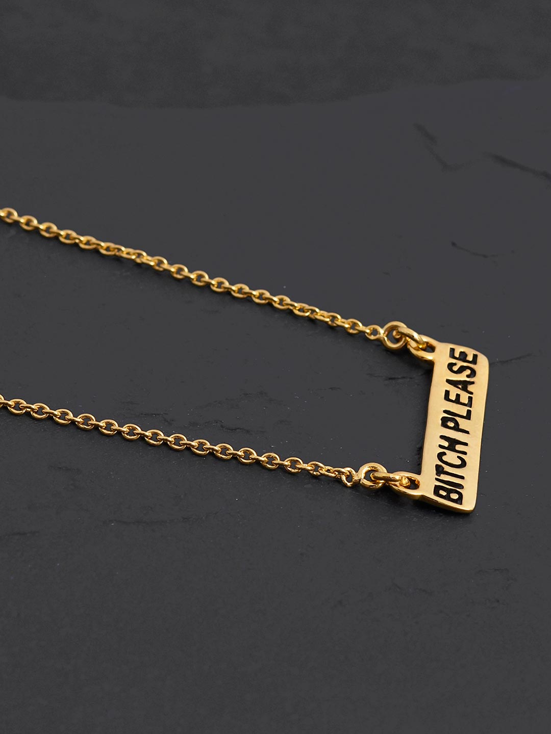 18 K Gold Plated Bitch Please Pendant