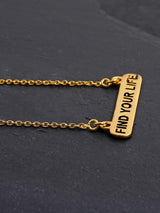 18 K Gold Plated Find Your Life Pendant