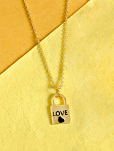 18 K Gold Plated Lock Key Love Pendant