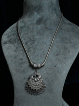 Peacock Old Silver Traditional Pendant