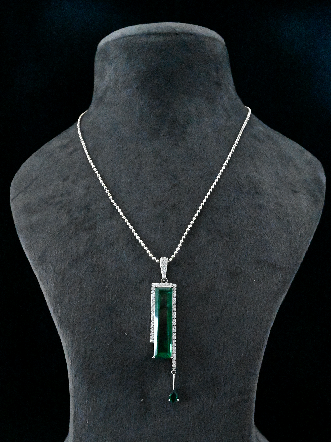 Contemporary Colored Stone Designer Pendant Set