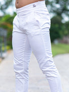 White Fusion Fit Mens Cotton Trouser - Tistabene