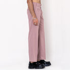 Two Buttons Double Pleated Salmon Pink Korean Pant