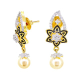 Floral Enamelled Designer Pendant Set