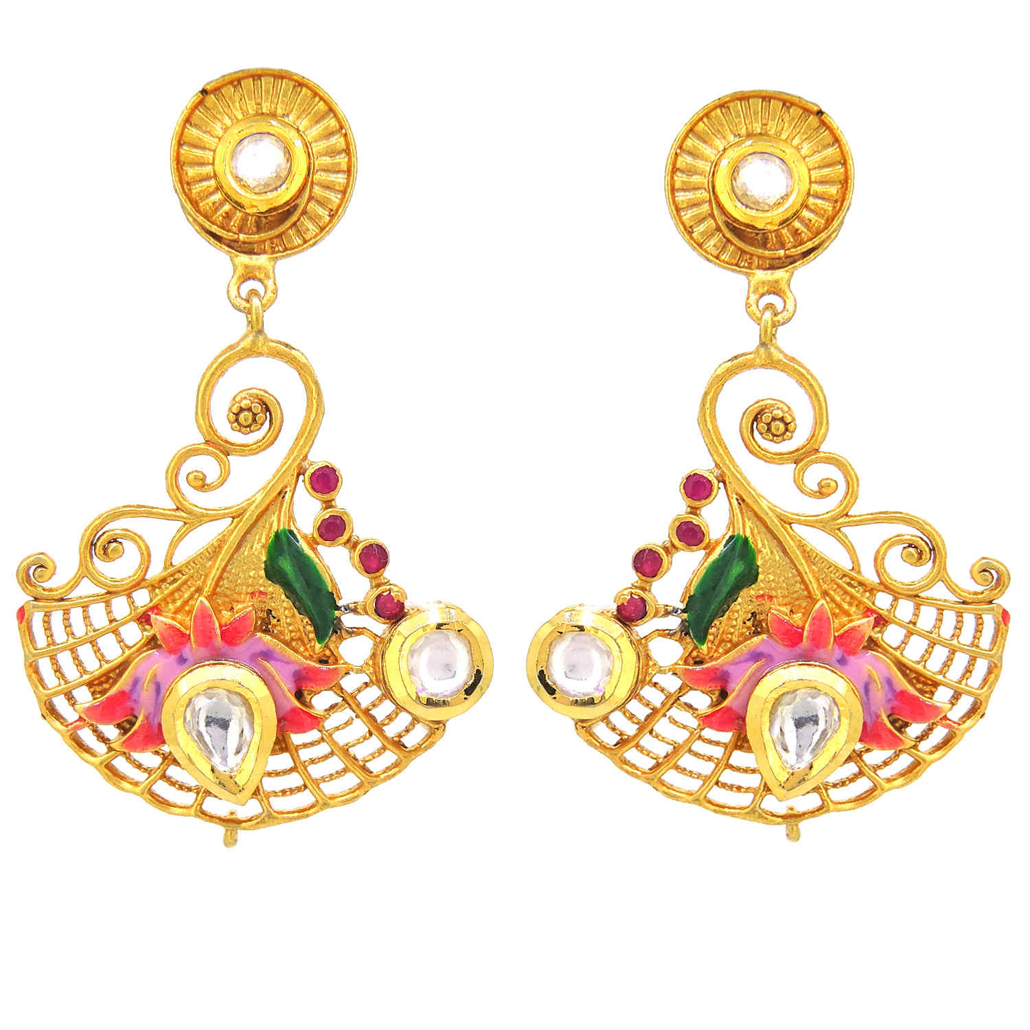 Floral Enamelled Fusion Pendant Set