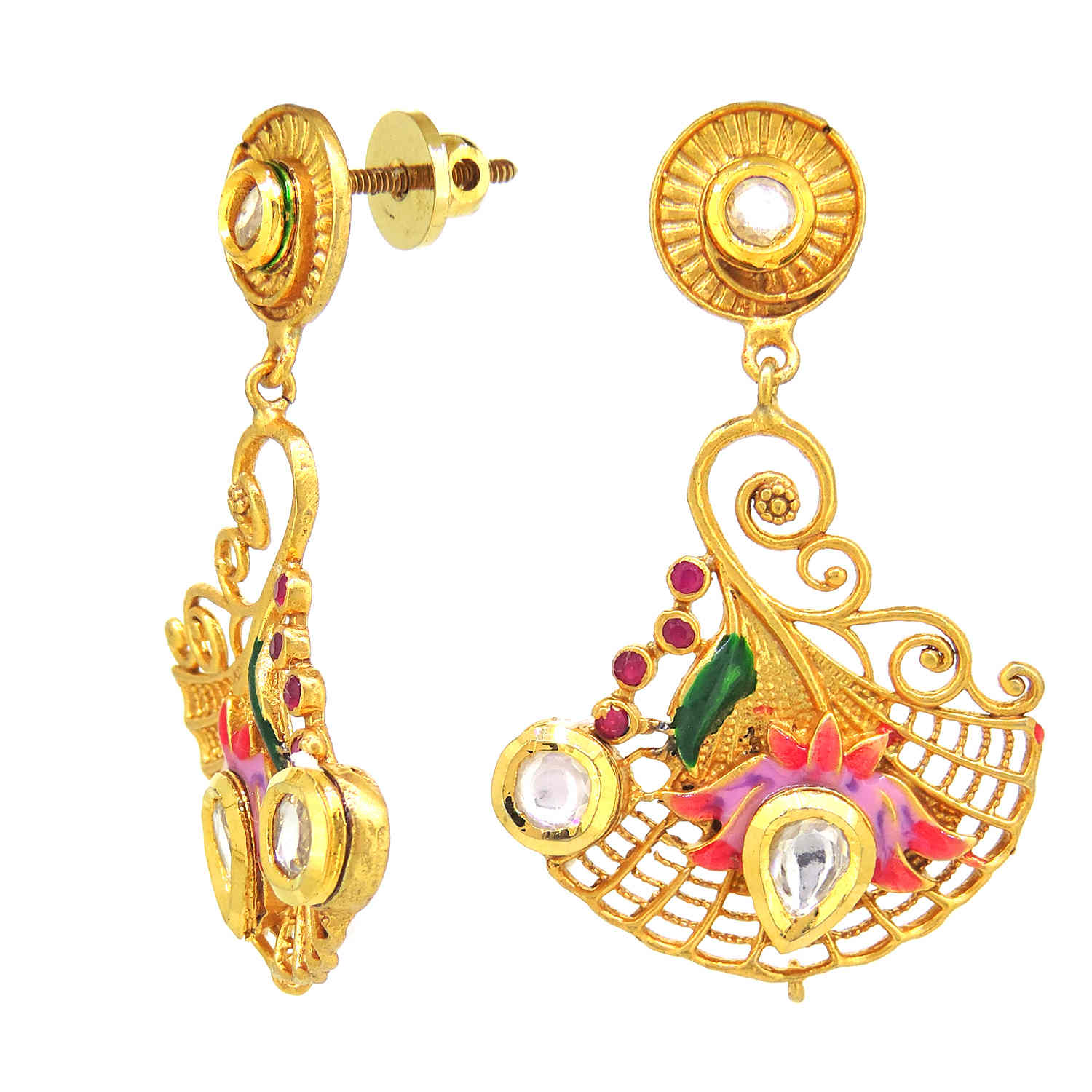 Floral Enamelled Fusion Pendant Set