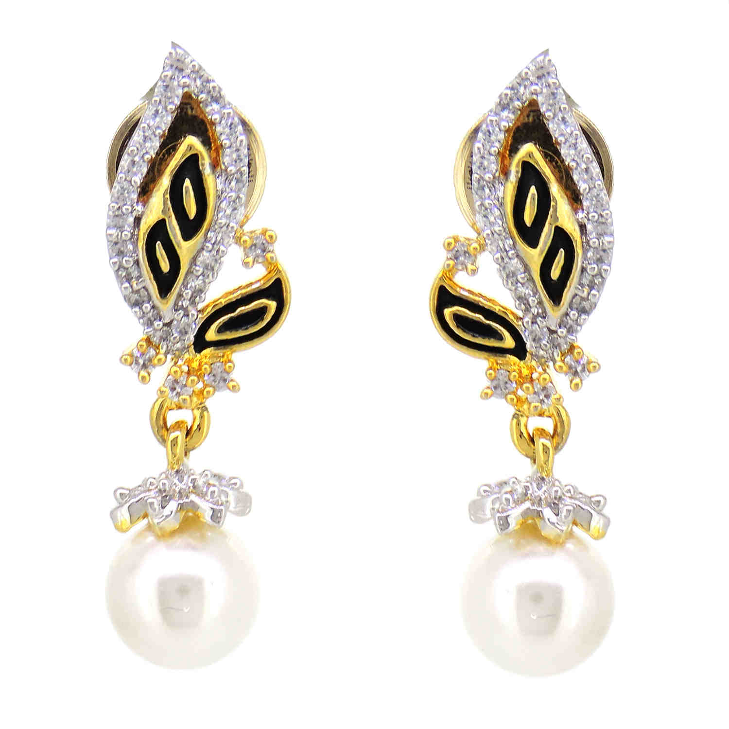 Floral Enamelled Designer Pendant Set